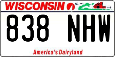 WI license plate 838NHW