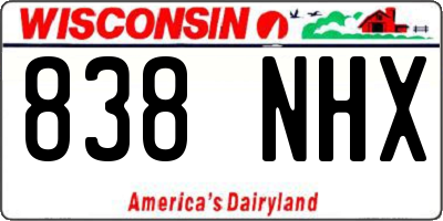 WI license plate 838NHX