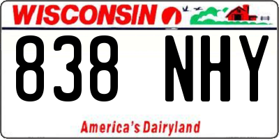 WI license plate 838NHY