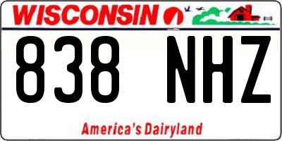 WI license plate 838NHZ