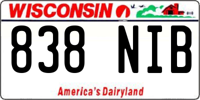 WI license plate 838NIB