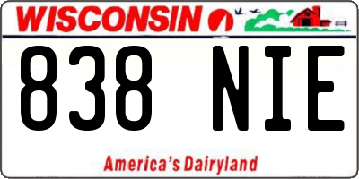 WI license plate 838NIE