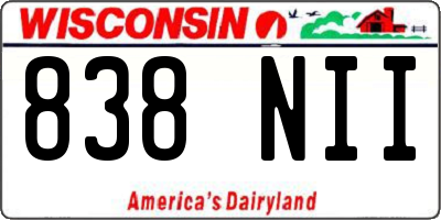 WI license plate 838NII