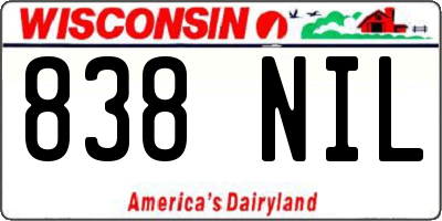 WI license plate 838NIL