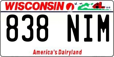 WI license plate 838NIM
