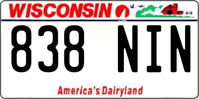 WI license plate 838NIN