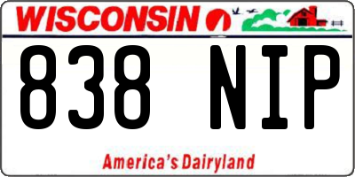 WI license plate 838NIP