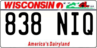 WI license plate 838NIQ