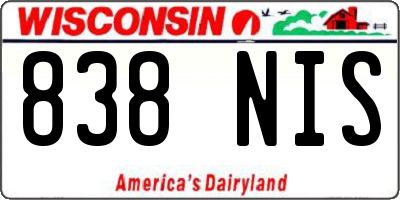 WI license plate 838NIS