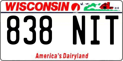 WI license plate 838NIT