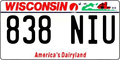 WI license plate 838NIU