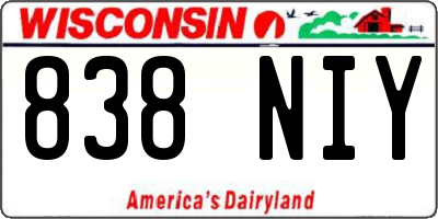 WI license plate 838NIY