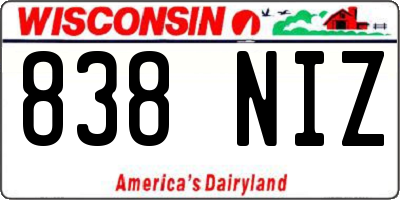 WI license plate 838NIZ