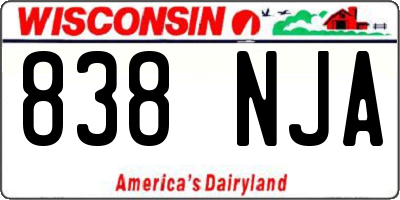 WI license plate 838NJA