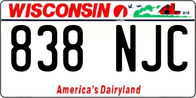 WI license plate 838NJC