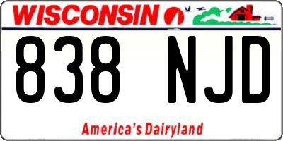 WI license plate 838NJD