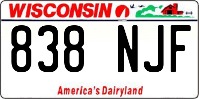 WI license plate 838NJF