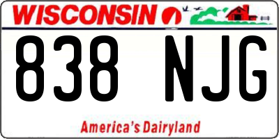 WI license plate 838NJG