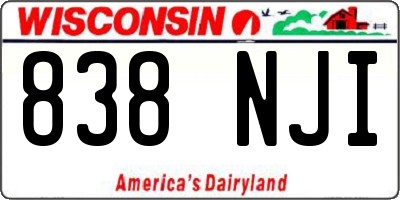 WI license plate 838NJI