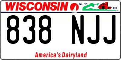 WI license plate 838NJJ
