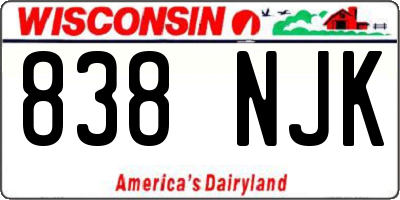 WI license plate 838NJK