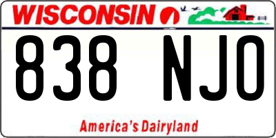 WI license plate 838NJO