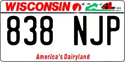 WI license plate 838NJP