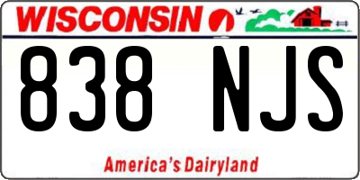 WI license plate 838NJS