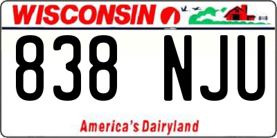 WI license plate 838NJU