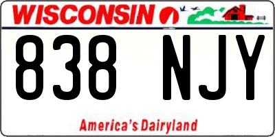 WI license plate 838NJY