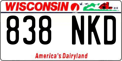 WI license plate 838NKD