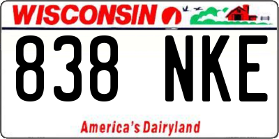 WI license plate 838NKE
