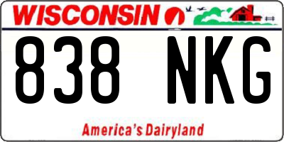 WI license plate 838NKG
