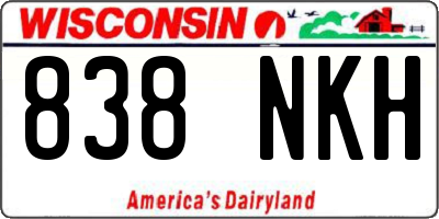 WI license plate 838NKH