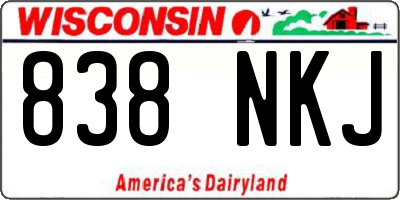 WI license plate 838NKJ