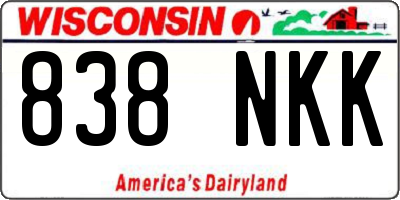 WI license plate 838NKK