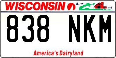 WI license plate 838NKM