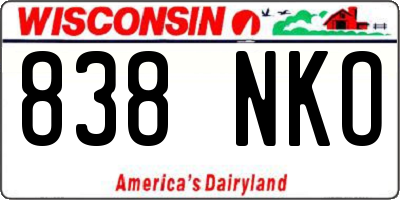 WI license plate 838NKO