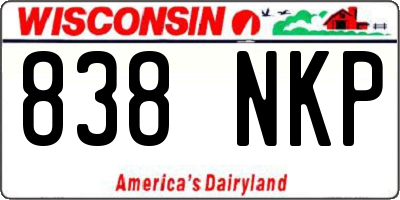 WI license plate 838NKP