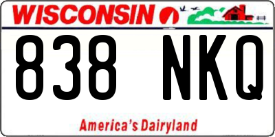 WI license plate 838NKQ