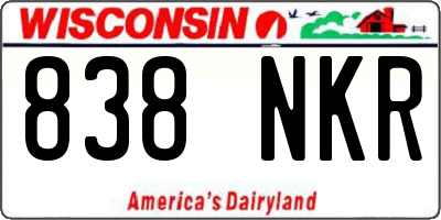 WI license plate 838NKR