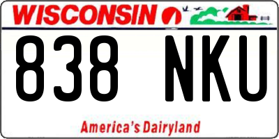 WI license plate 838NKU