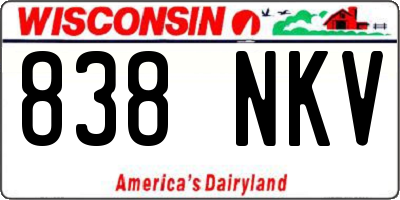 WI license plate 838NKV