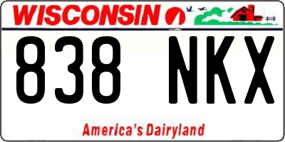 WI license plate 838NKX
