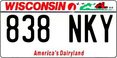 WI license plate 838NKY