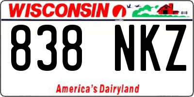 WI license plate 838NKZ