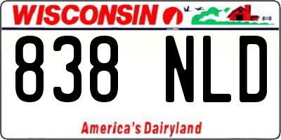 WI license plate 838NLD
