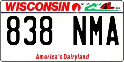 WI license plate 838NMA