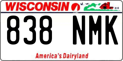 WI license plate 838NMK