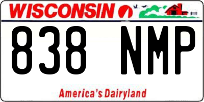 WI license plate 838NMP